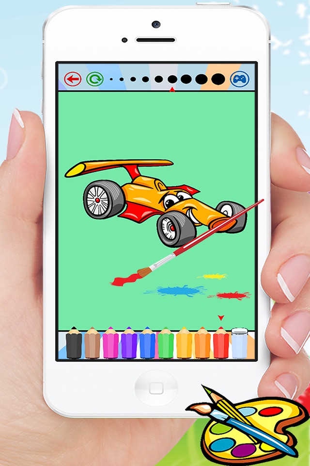 Vehicles & Car Coloring Book - Drawing for kids free games screenshot 2