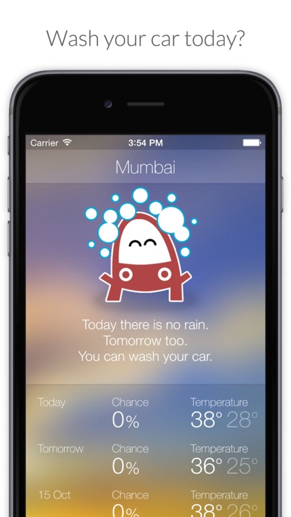Wash The Car - Precipitations Forecast Widget Maps