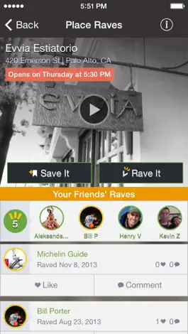 Game screenshot Raved - Guide to Great Restaurants, Bars & Stores Nearby mod apk