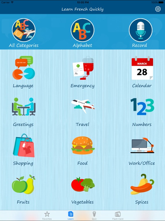Screenshot #4 pour Learn French Quickly - Phrases, Quiz, Flash Card, Alphabet