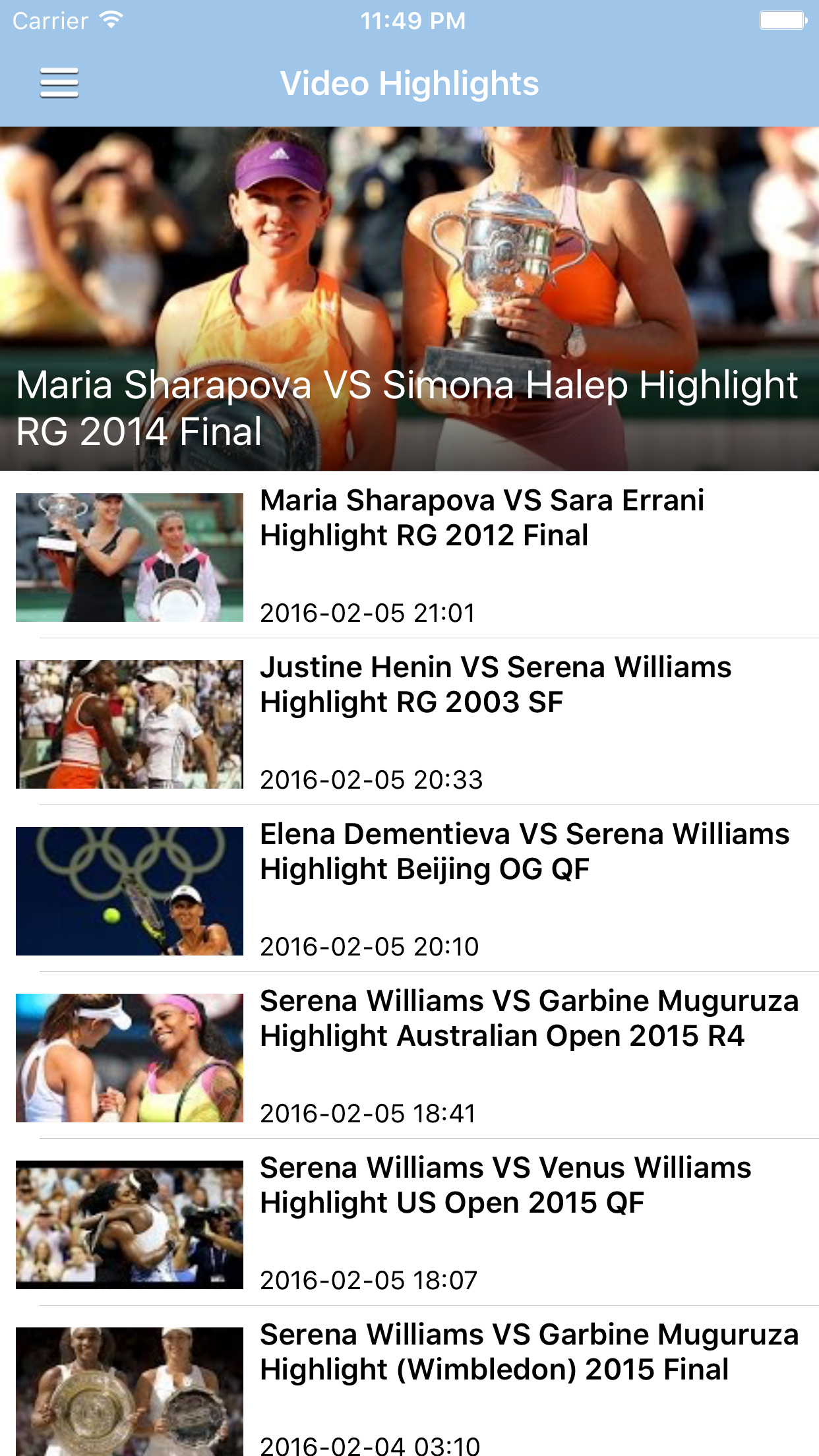 Tennis News & Results Free Edition screenshot 3