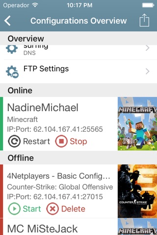 4Netplayers Server Manager screenshot 2