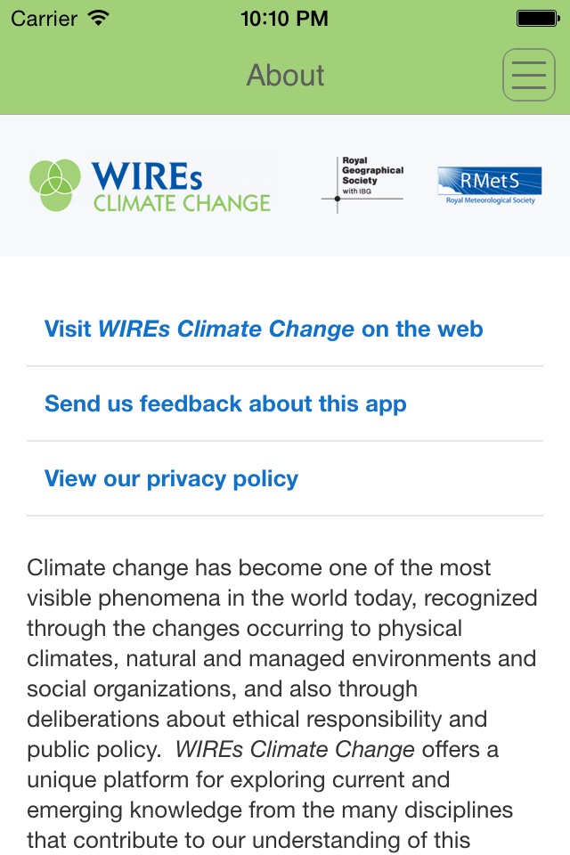 WIREs Climate Change screenshot 3