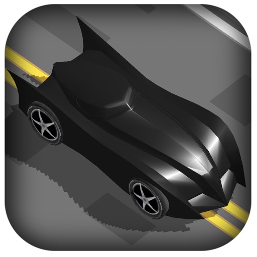 3D Zig-Zag Bat Hero Knight Car -  Super Racer Man with City Dark Night