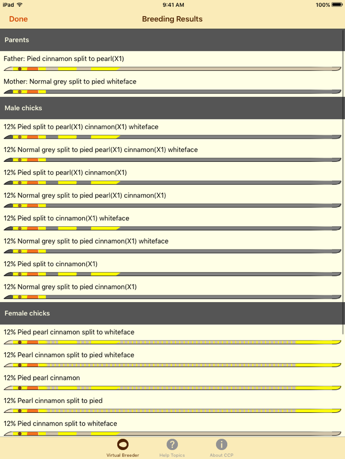 Cockatiel Color Palette