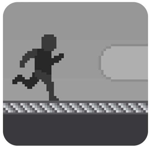 Pixel Alien Escape Shadow Runner:Black nd White icon
