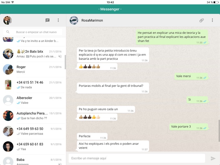 Messenger for WhatsApp - iPad Version - Free Version App
