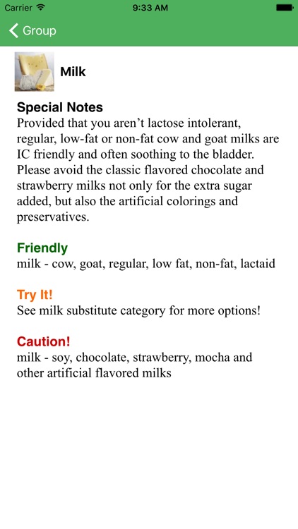 ICN Food List