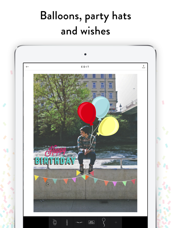 Screenshot #6 pour Birthday Stickers - Frames, Balloons and Party Decor Photo Overlays