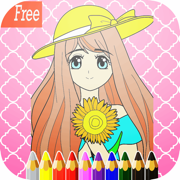 游戏公主着色页 ： 艺术方向键的小孩容易涂装