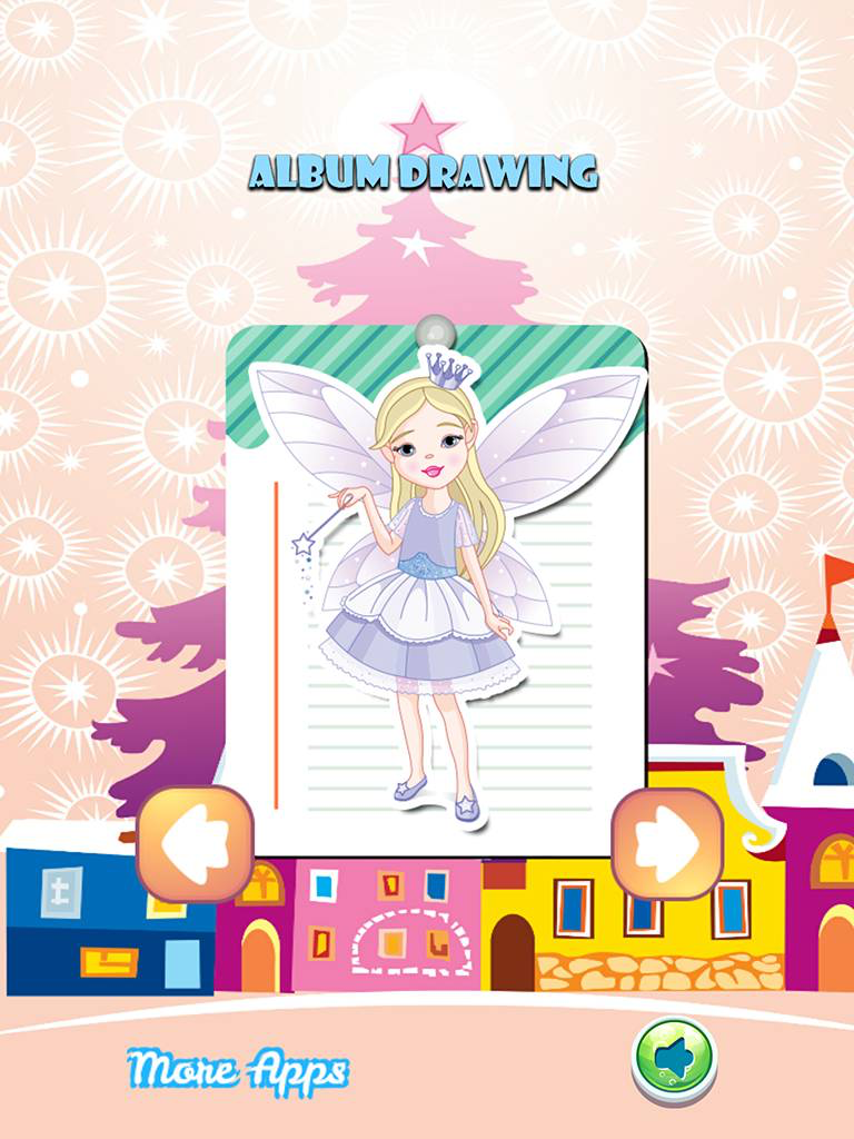 Fairy Princess Drawing Coloring Book - Cute Caricature Art Ideas pages for kids