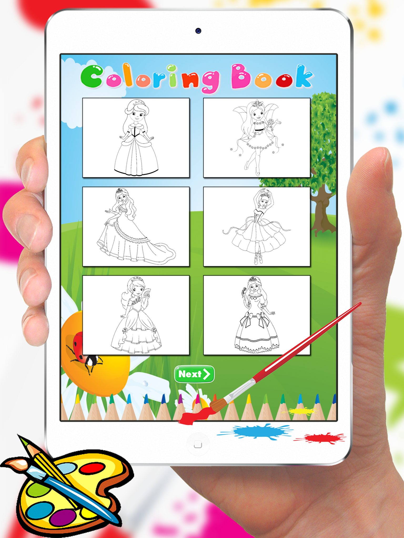 Princess Coloring Book for a Little Preschool Toddler Girls screenshot 7