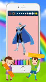 Cartoon Superhero Coloring Book - Drawing for kid free game screenshot