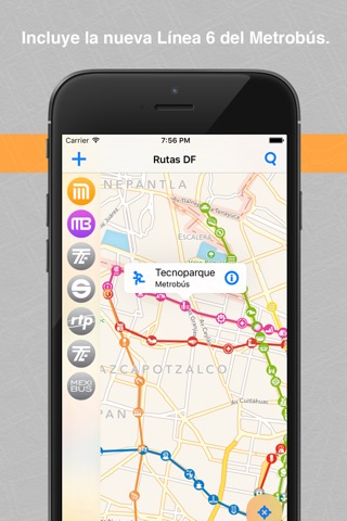 Rutas DF Metro, Metrobús, Tren Ligero, Suburbano, Mexibús, Trolebús y Ecobús de la Ciudad y Estado de México screenshot 2