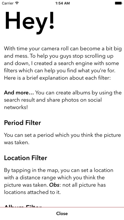 Picfind : advanced camera roll search
