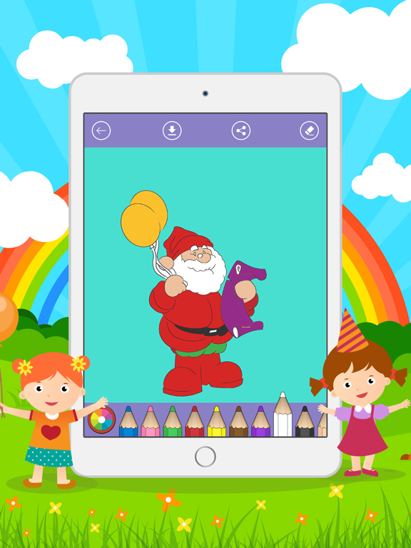 Screenshot #5 pour Livre à colorier de Noël pour les enfants: avec beaucoup de photos comme le Père Noël, bonhomme de neige, des elfes et des cadeaux. (Christmas Coloring Book)
