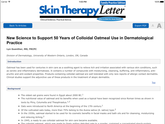 Skin Therapy Letter - Family Practice Edition iPad screenshot