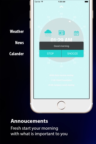 Intelligently Wake Up : alarm clock with news, weather & calendar updates screenshot 3