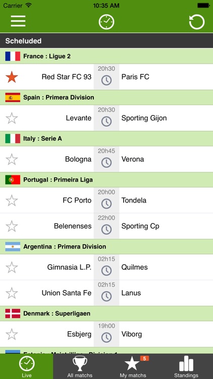 Scores en direct - BUTenLIVE