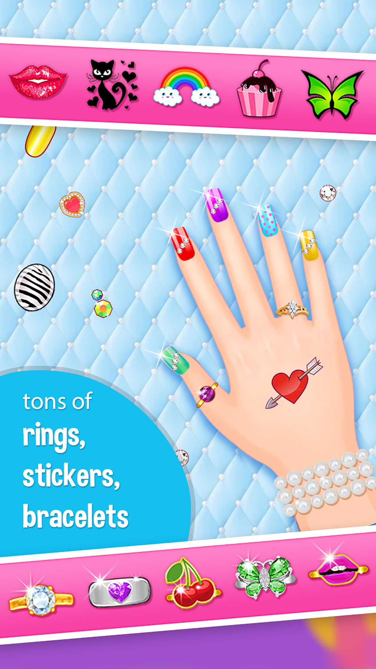 Princess Nail Salon - Makeup, Dressup and Makeover Girls Games