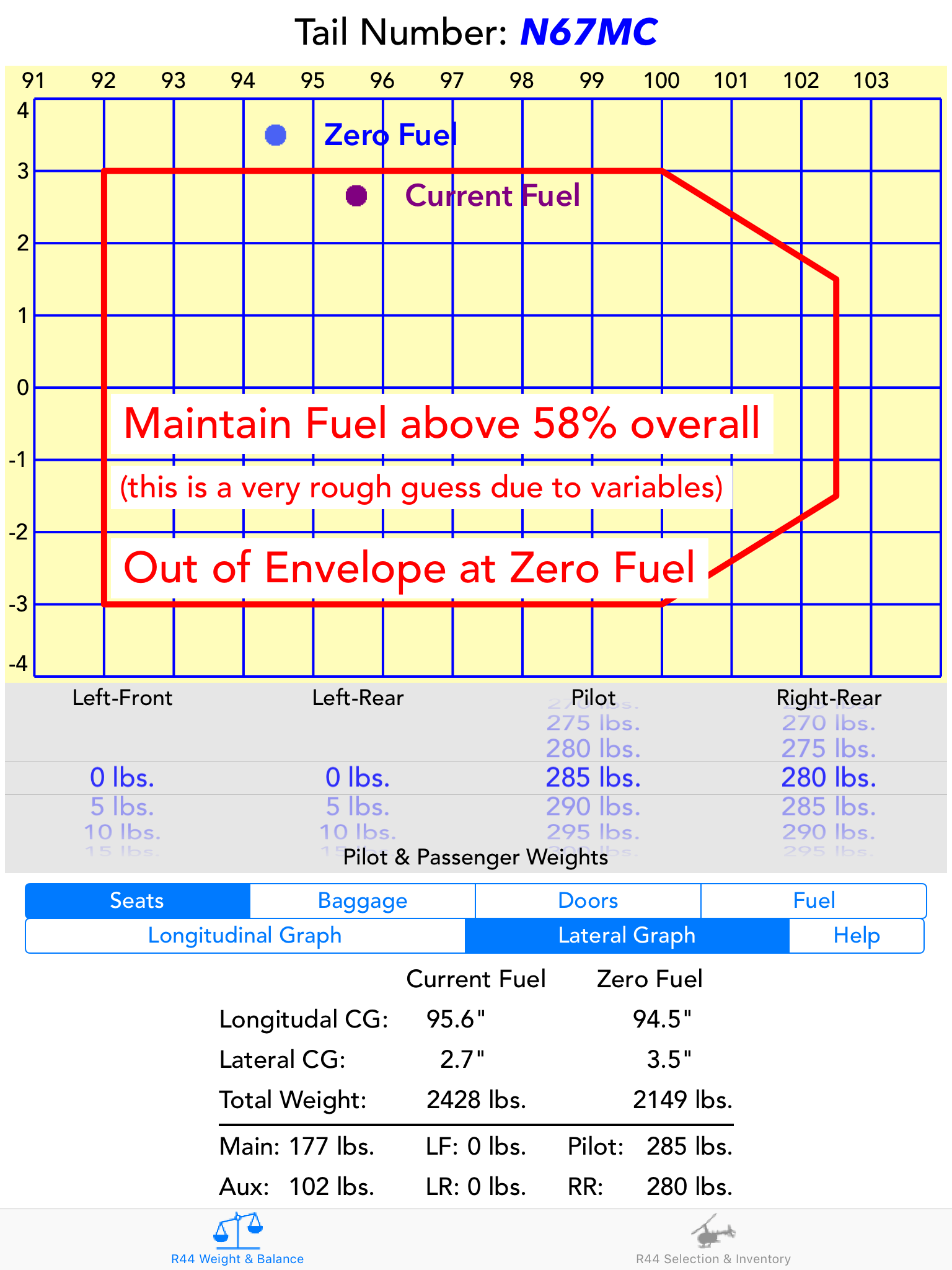 R44 Weight & Balance screenshot 8