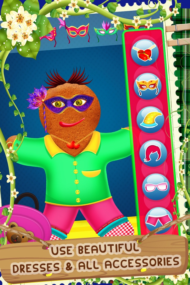 Gingerbread Man Dress Up Mania - Free Addictive Fun Christmas Games for Kids, Boys and Girls screenshot 3