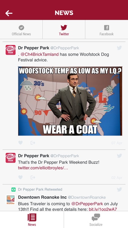 Dr Pepper Park Roanoke Events