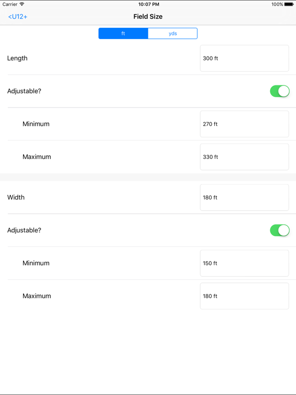 Soccer Field Calculator iPad screenshot 4 - Sports app