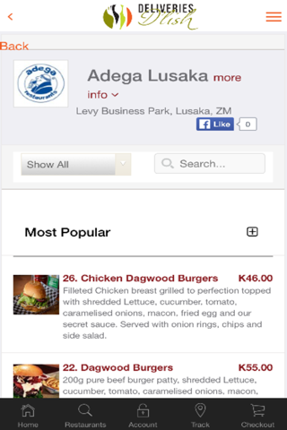 Deliveries D'lish Restaurant Delivery Service screenshot 3