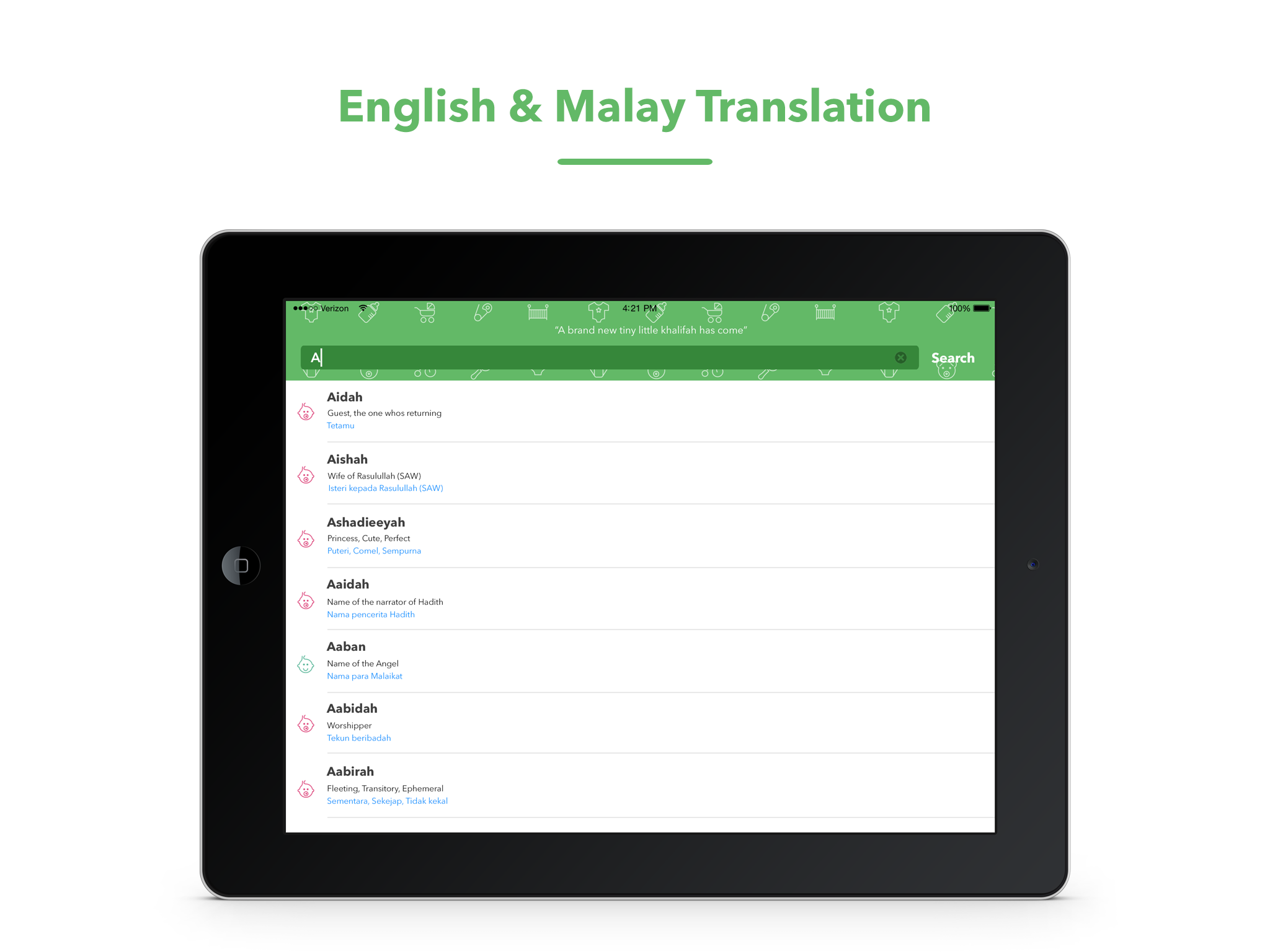 Islamic Names (With Malay Meaning)