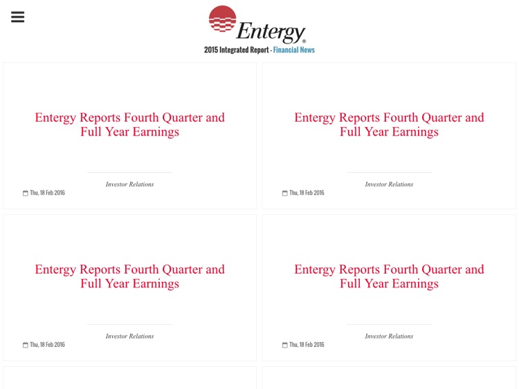 Entergy Integrated Report - tablet screenshot-3