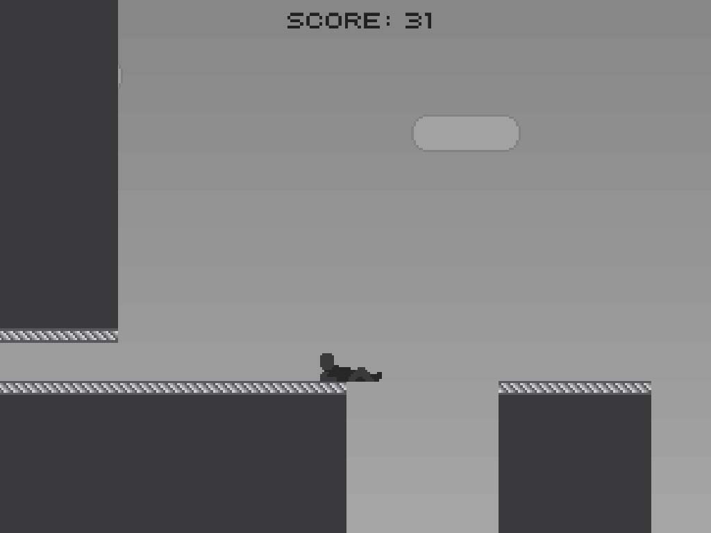 Pixel Alien Escape Shadow Runner:Black nd White