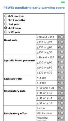 Pediatric scores screenshot 2