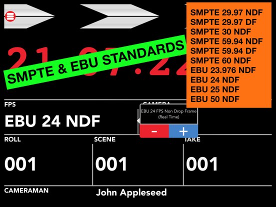 Screenshot #6 pour Clapperboard (SMPTE/EBU Universal Time GMT Digital Slate)