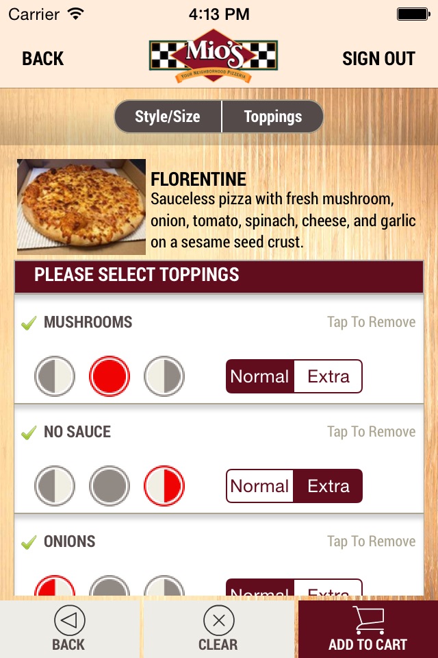 Mio’s Pizza Ordering App screenshot 4