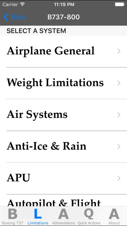 B737 Limitations, Abbreviations, Quick Actions.
