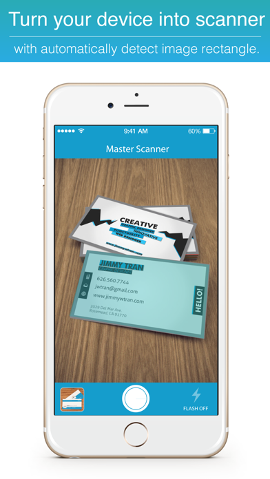 Screenshot #1 pour Master Scanner : Carte de visite, Fax app, Carnet de note for free business card.s reader, pro scan document.s and pdf converter