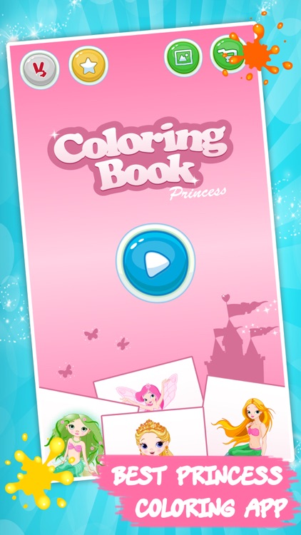 Princess coloring book for kids - Draw & Paint screenshot-3