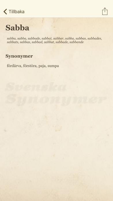 Svenska Synonymer Screenshot