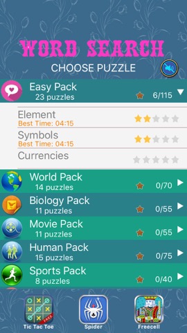 Word Search - Find Hidden Crosswords Puzzles, Spider Freecell Solitaire and Tic Tac Toeのおすすめ画像2