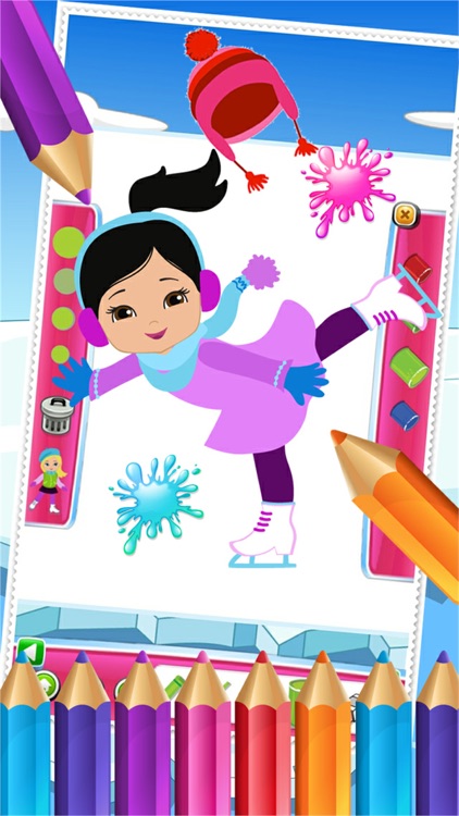 Little Girls Colorbook Drawing to Paint Coloring Game for Kids