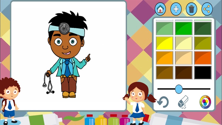 Fire and police paint - coloring book professions screenshot-3