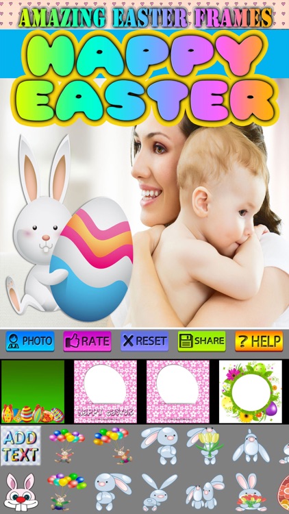 Happy Easter Frames and Stickers