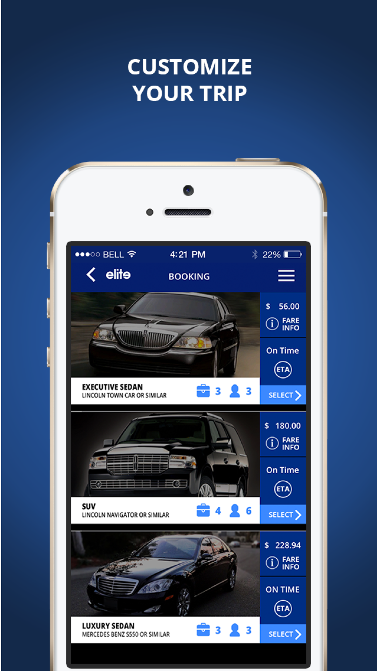 Elite Limousine App screenshot 3