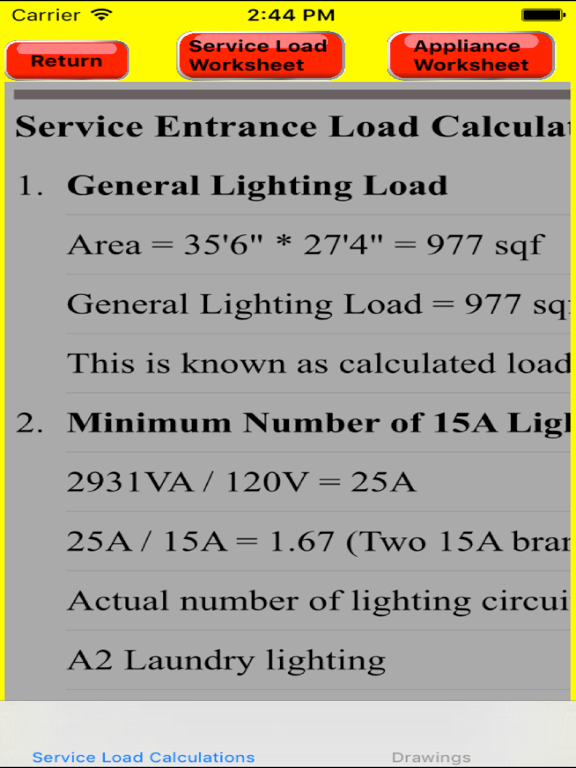 Screenshot #5 pour Electrical Load Calculator & Electrical Plan Example