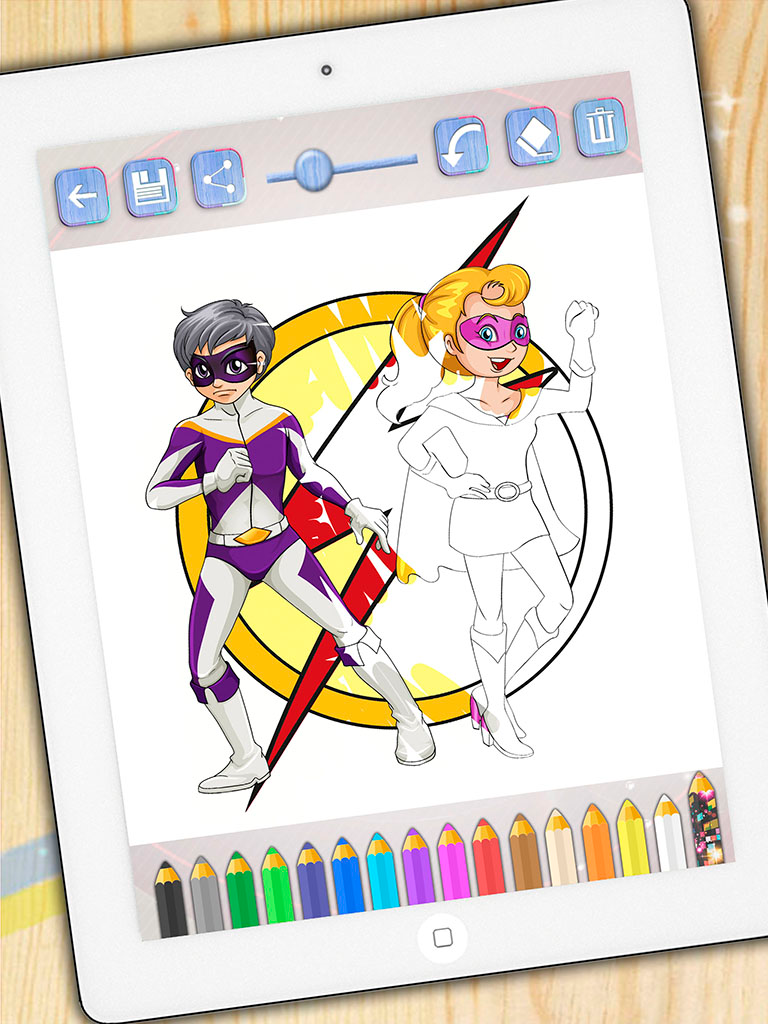 Superheroes coloring book. Paint heroes and heroines who save the world screenshot 8