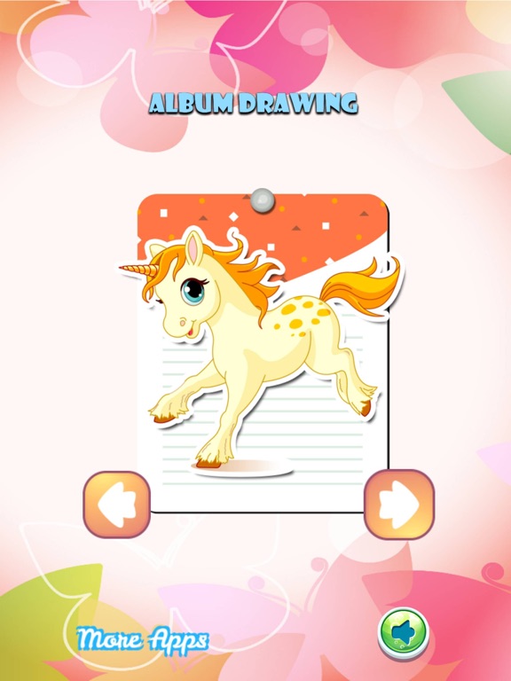 Little Unicorn Drawing Coloring Book - Cute Caricature Art Ideas pages for kids iPad screenshot