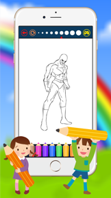 Cartoon Superhero Coloring Book - Drawing for kid free game screenshot