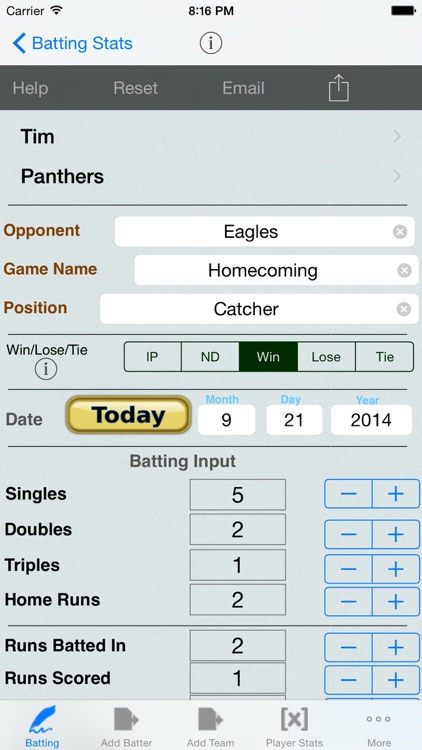 Batting Tracker : Baseball Stats for Players