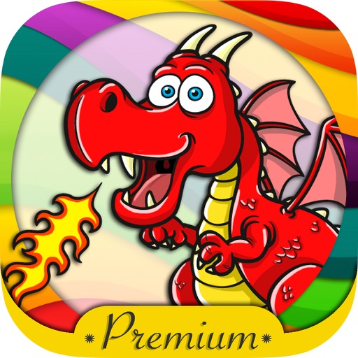 Dragons coloring book & paint fantastic animals Premium